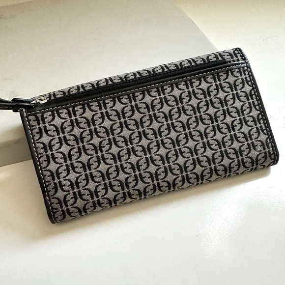 Fossil Vintage Signature Canvas/Leather Large Wallet - Picture 2 of 9